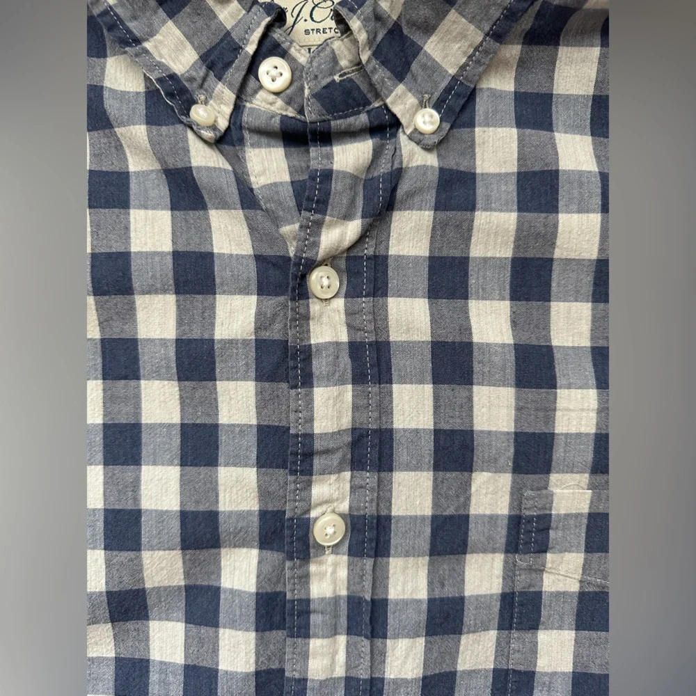 J. Crew Slim Fit Secret Wash Organic Cotton Poplin Long Sleeve Button Down Shirt